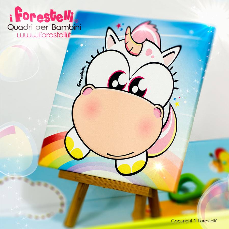 quadri per bambini con unicorni glitter