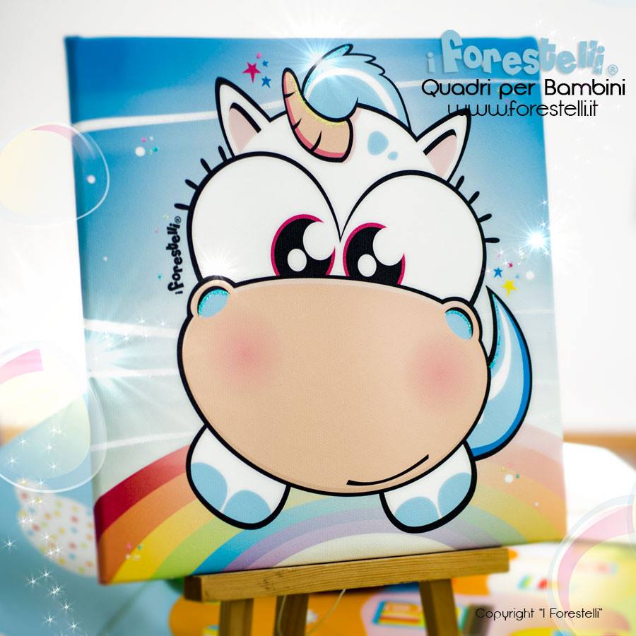 quadri per bambini con unicorni glitter