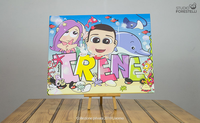 Quadro per bambini col nome Irene